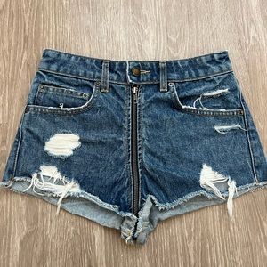Carmar denim zip up shorts